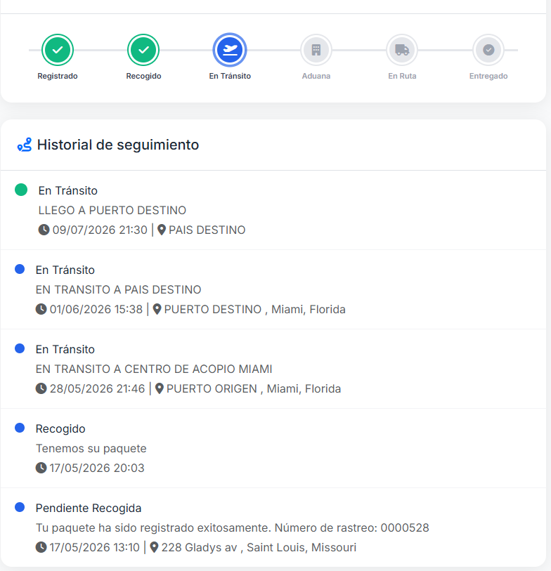 Rastreo en tiempo real — PaQtrack